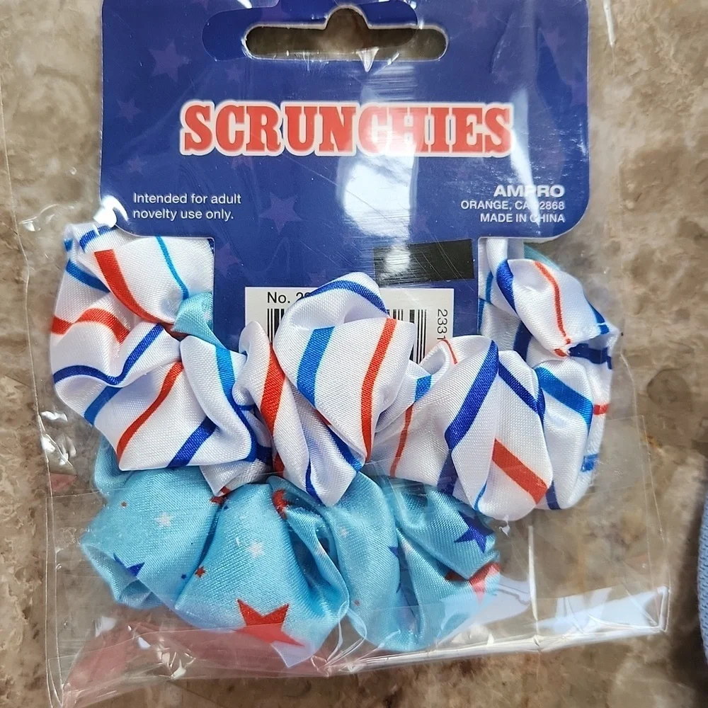 Kids Blue Cap with American Flag, Scrunchies, Clop, Sunglasses, Earrings, New